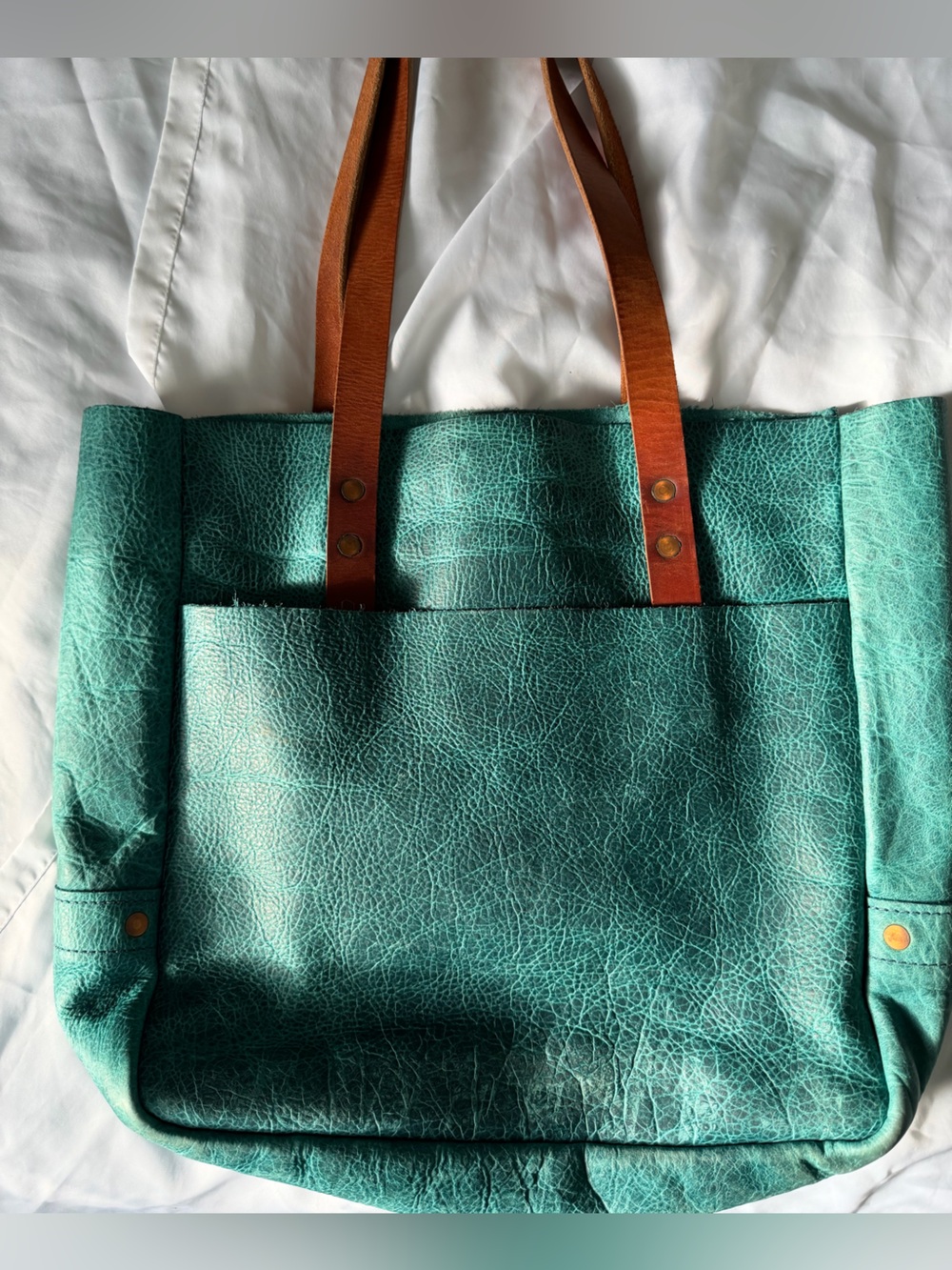 KMM and Co Carryall Tote in petrol blue bison